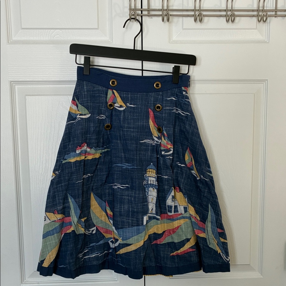 Anthropologie Odille Nautical Print Skirt 0